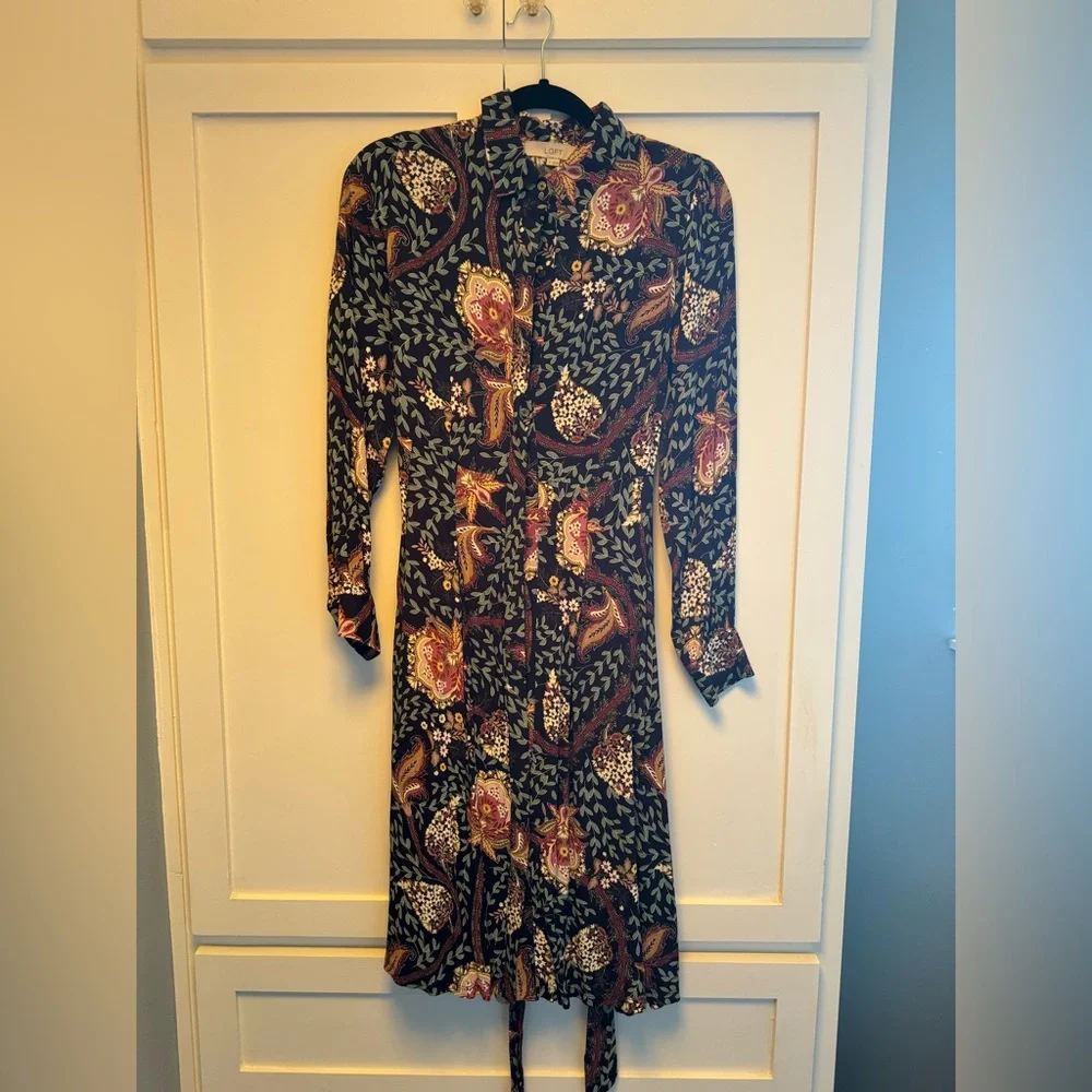 Loft midi dress with belt - Picture 1 of 2